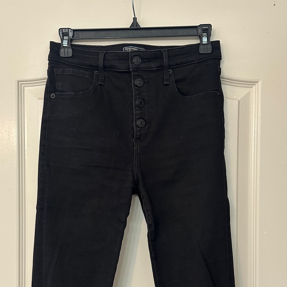 Abercrombie & Fitch Black Distressed Skinny Jeans